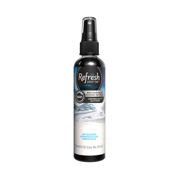 Refresh Your Car Air Freshener Spray, Lightning Bolt / Ice Storm Scent, 8 oz Bottle