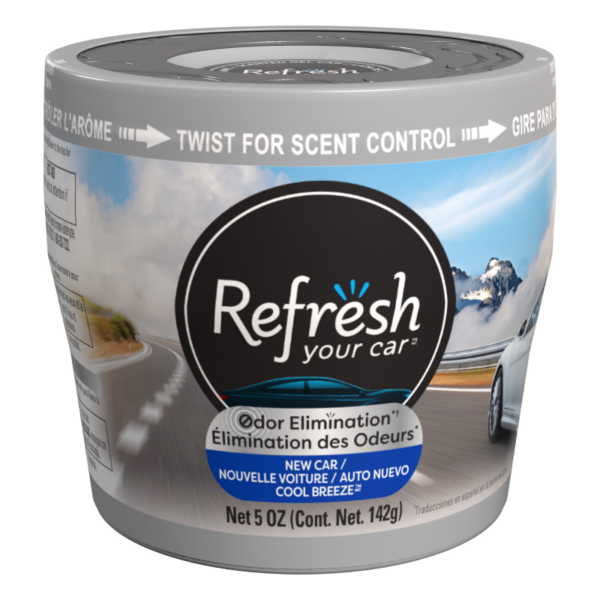 Refresh Your Car! Gel Can (New Car/Cool Breeze Dual Scent, 5 oz)