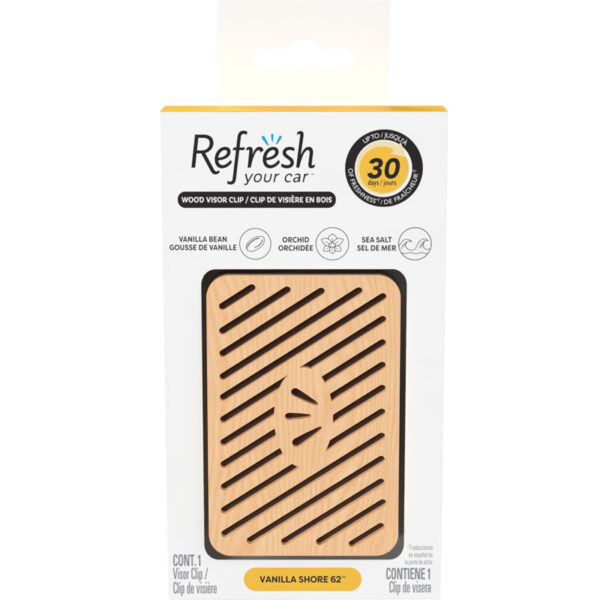 Refresh Your Car Visor Clip Car Air Freshener, Vanilla Shore 62 Scent, 1 Count