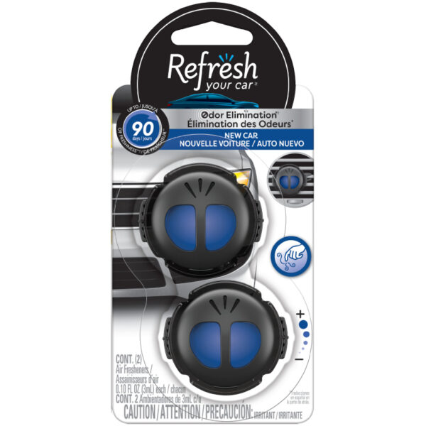 Refresh Your Car Mini Diffuser Car Air Fresheners, New Car Scent, 2 Pack