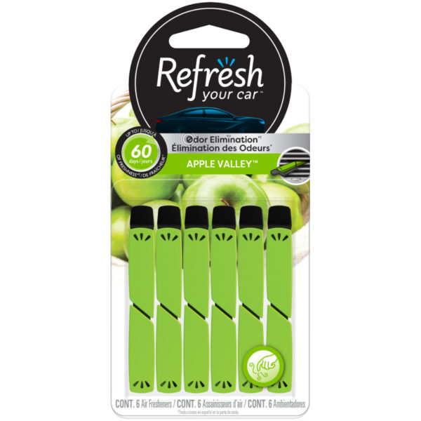 Refresh Your Car Vent Stick Car Air Fresheners, Apple Valley Scent, 6 Count